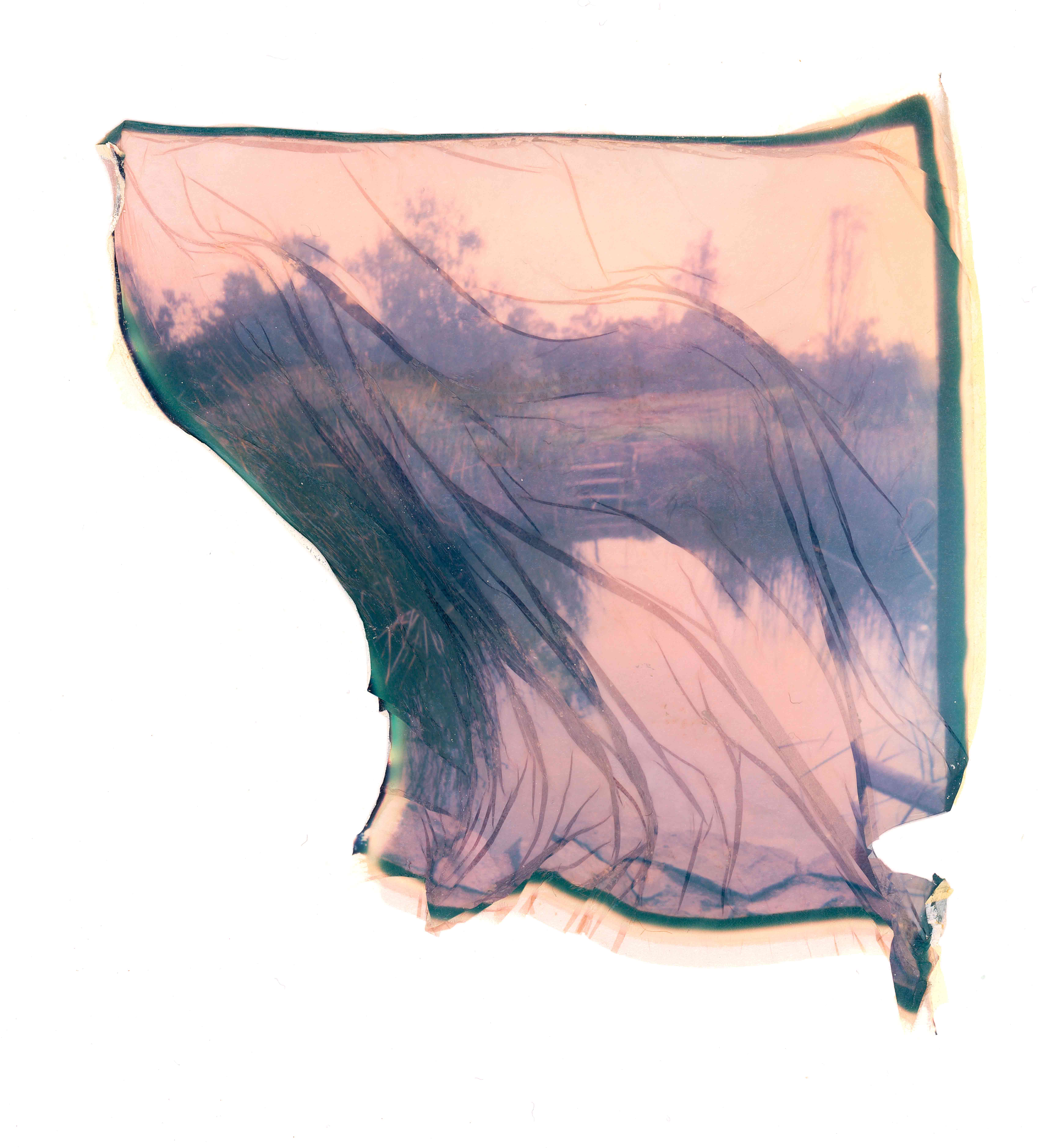 César Augusto Ramírez. S/T (10), 2021. Polaroid emulsion on watercolor paper. 11.50 × 12 cm